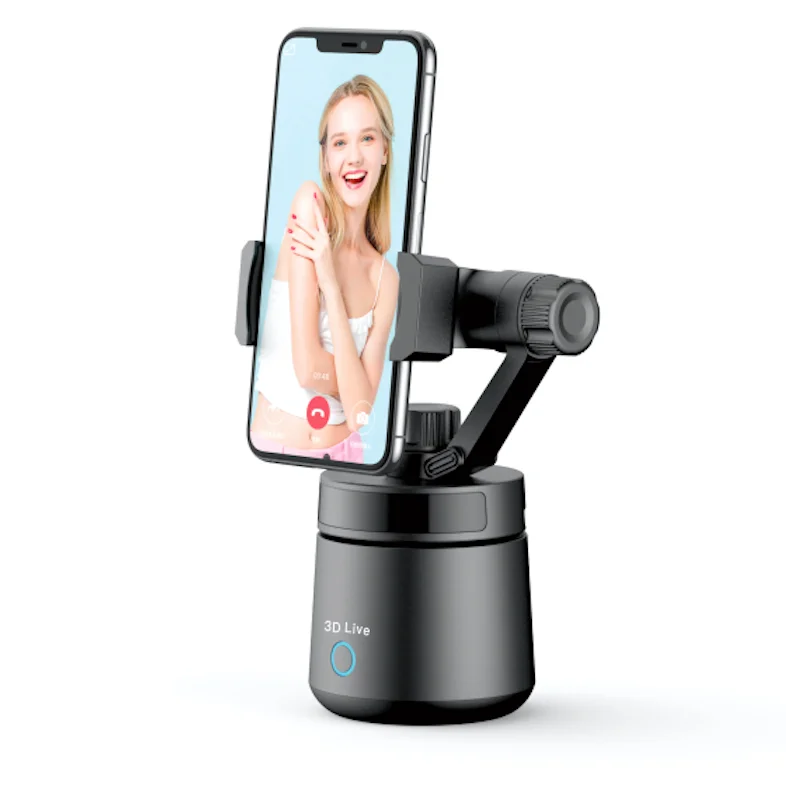 Compatible with Smartphone Adjustable Mobile Phone PTZ Black Smart Shooting Phone Holder,Selfie Stick 360°Rotation Holder 