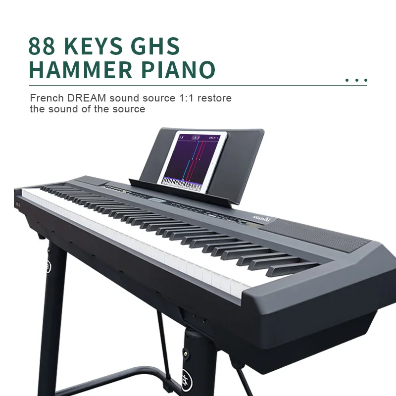 

Best selling high quality 88 key MIDI digital hammer keyboard piano made in China, Black