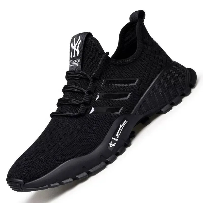 

newest fashion causal hot sale black colour sport travels shoes men sports shoes