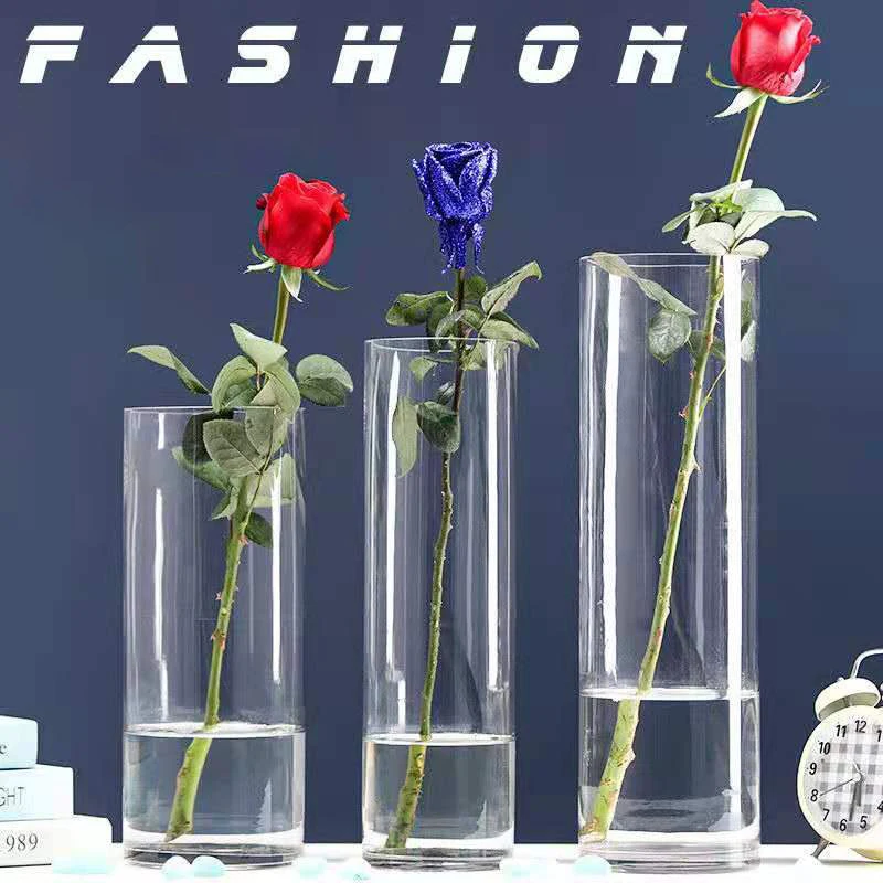

Floor standing straight tube hydroponic rich and noble thickened transparent plexiglass flower wedding acrylic vase