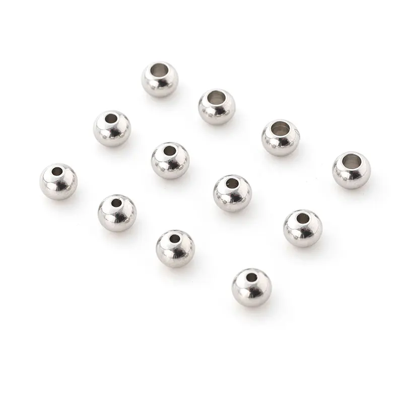 

Hot Selling Jewelry Accessories Stainless Steel Straight Hole Beads Different Diameter DIY Beads
