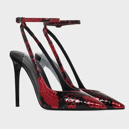 

Red Printing Clear PVC 10cm Heel Height chengdu Shoes Sexy Lady Shoes 2020 Women, Like pic