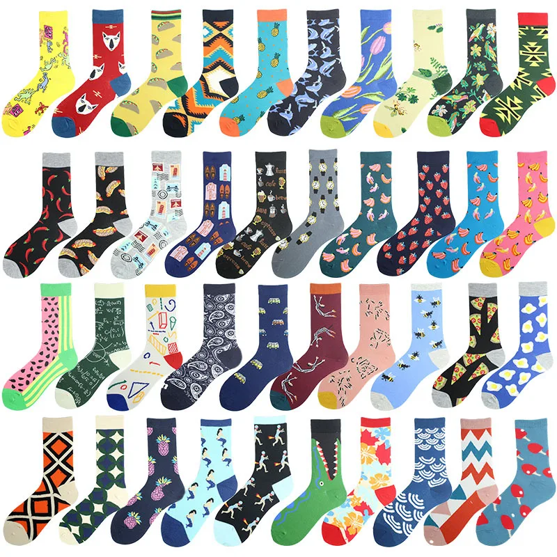 

New Most Popular Men Fashion Cotton Male Designer Custom Socks Men Cotton Colorful Socks Summer 2021, Custom color