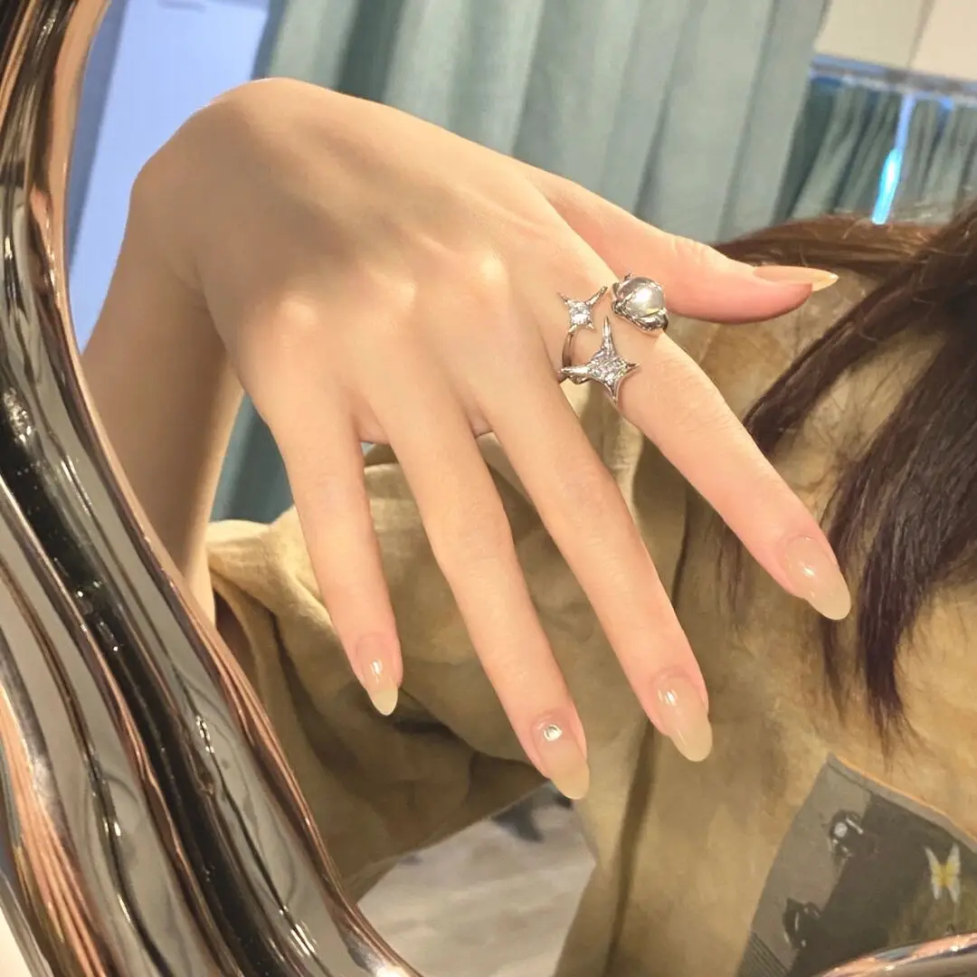 

New Designer Star Opening Female Luxury Ring Adjustable Large Zircon Rings For Girls Jewelry