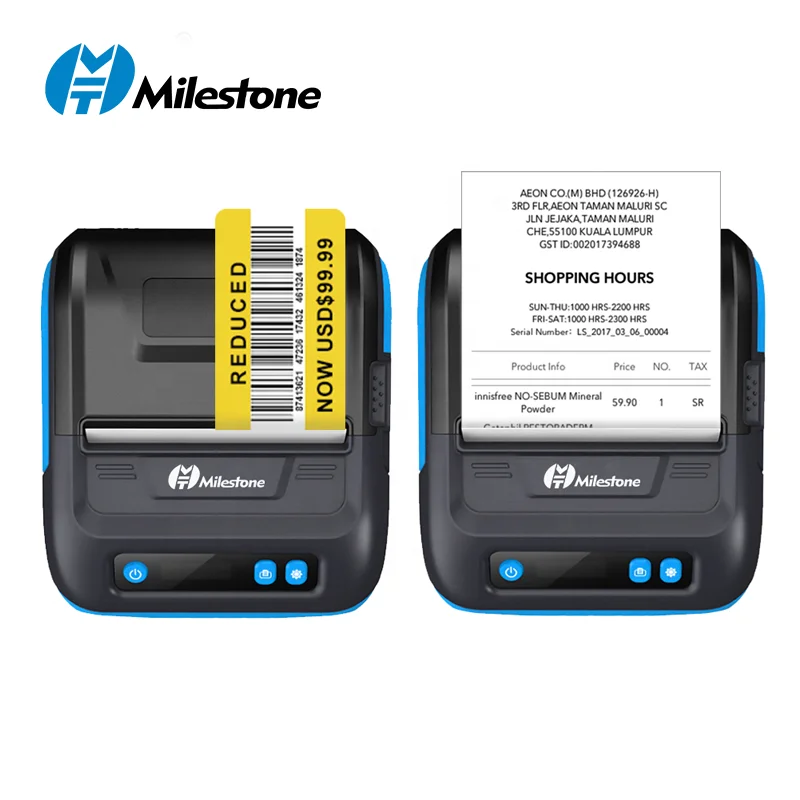 

Milestone P29L Thermal Receipt Printer Label Maker 2 in 1 POS Printer 80mm Blue tooth Android iOS Window Bar Code Sticker