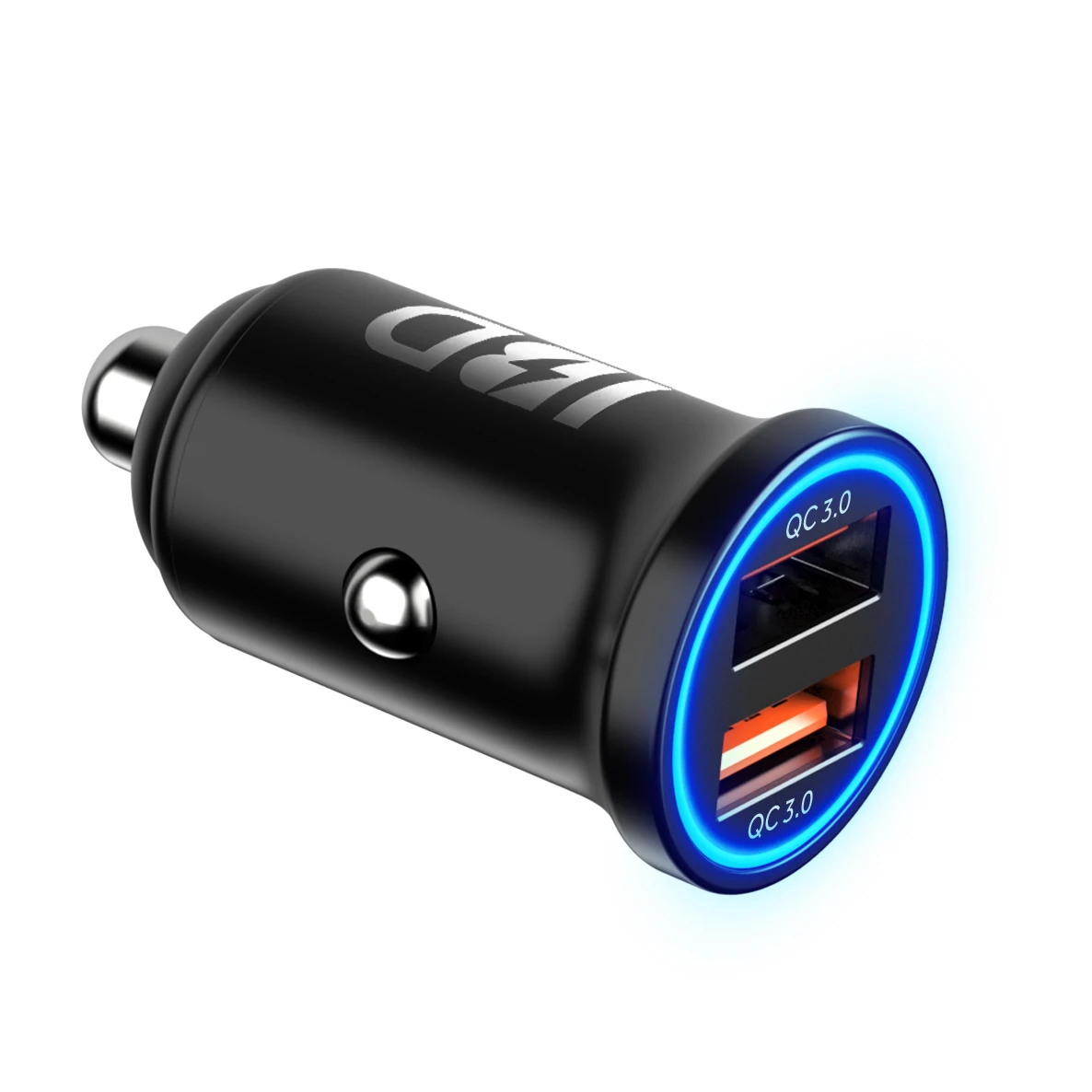 

IBD Hot Selling Mini Metal 2 Port USB Quick Charge 3.0 Car Charger Fast Charging Charger For iPhone 13 Pro Max, Black oem