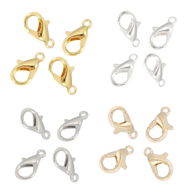 

10mm lobster clasp brass copper 18k gold plated diy jewelry component making accessories wholesale jewelry findings