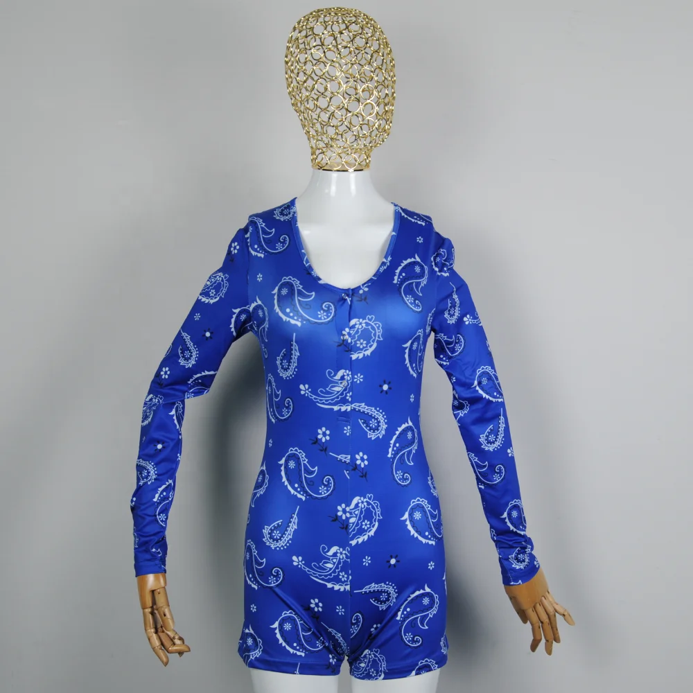 

hot sales long sleeve High elasticity tight sexy onesie pajama for women