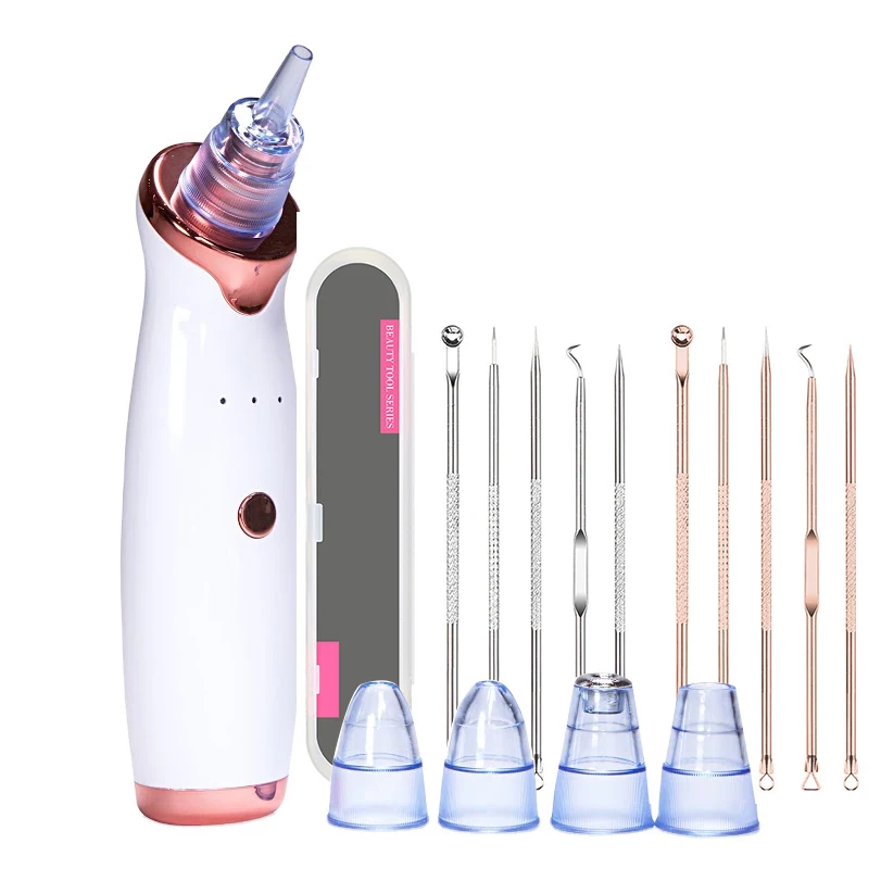 

5 in 1 Suction Heads Pore Cleaner Blackhead Acne Remover With 10 Acne Needle
