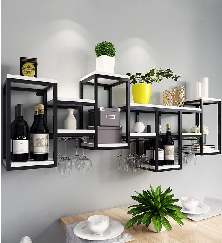 Household Wall Mounted Metal Bookcase Dividers Rack Corner Wall Shelf