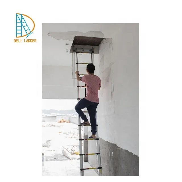 3.2m Lidl Aluminum Telescopic Foldable Extension Step Loft Ladder En131