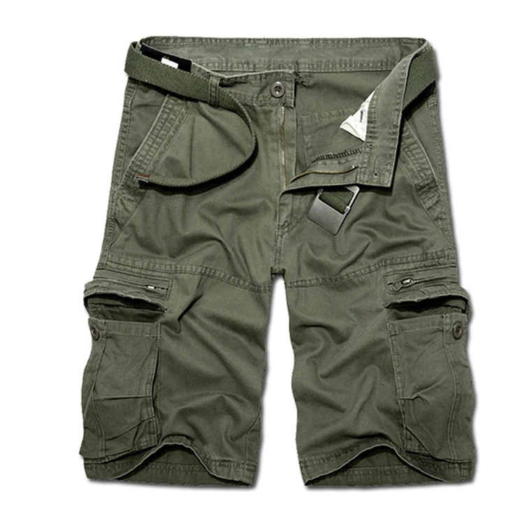 

Personalized multi-pocket pure cotton washed overalls men's mid-length trousers cotton mans runinig sports shorts