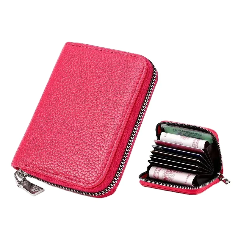

OEM Logo Colorful Zipper PU Leather Creative unique gift card holders