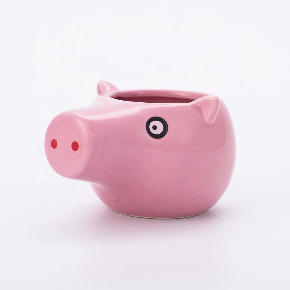 

China factory wholesale cheap price 3d animal pig design 180ml ceramic cup kid like cartoon water cup