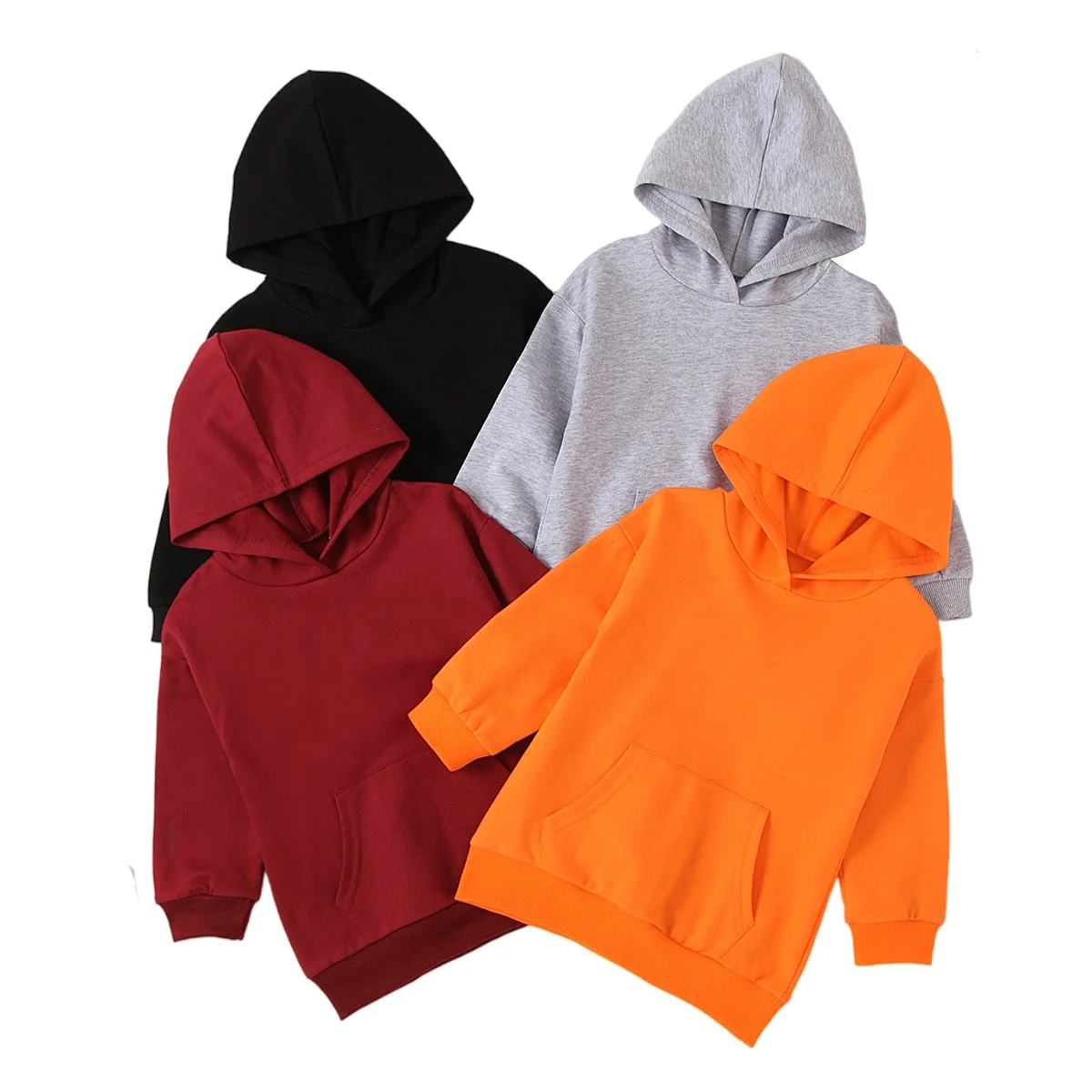 

2021 boys girls cotton toddler tracksuit unisex fleece sweatshirts for boys children pullover plain hoodies kids