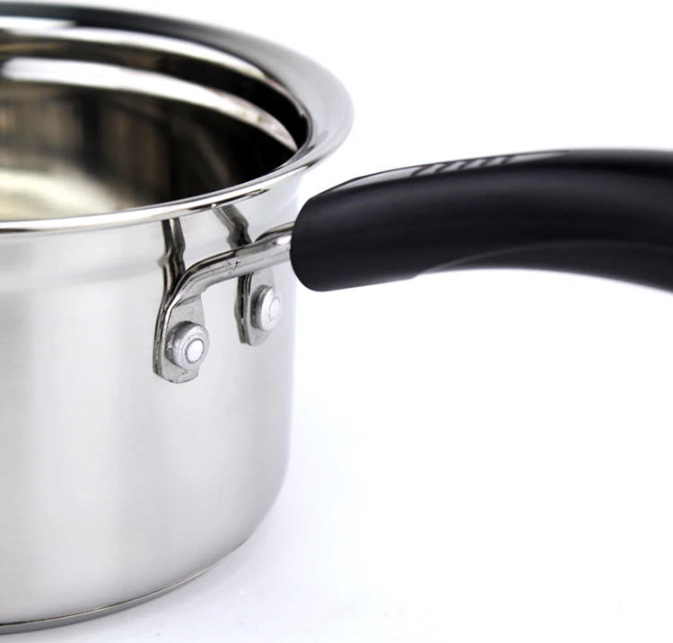 
China wholesale high quality korean style soup milk pot with single long bakelite handle 