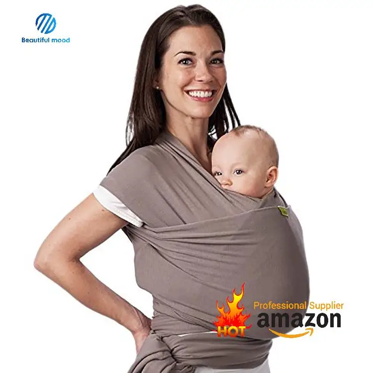 

2020 factory direct new soft cotton newborn baby carrier sling wrap organic with logo, Grey or custom color