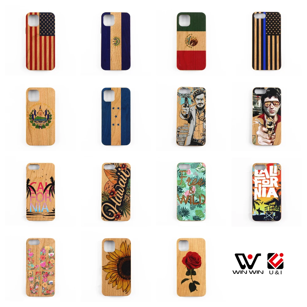 

2020 Eco Friendly Cases Custom Phone Case Printing Holz Lesezeichen For iPhone, Rosewood,cherry,bamboo,walnut