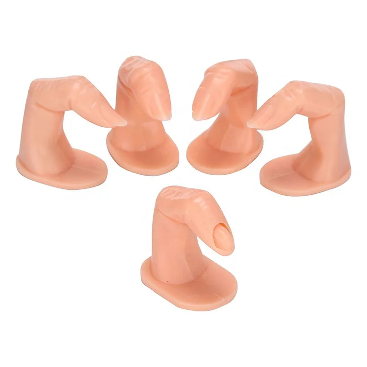 

Nail Art DIY Artificial False Finger Display Training Model Hand Finger Practice Nail Art Wholesale Nail Practice Finger, Skin color