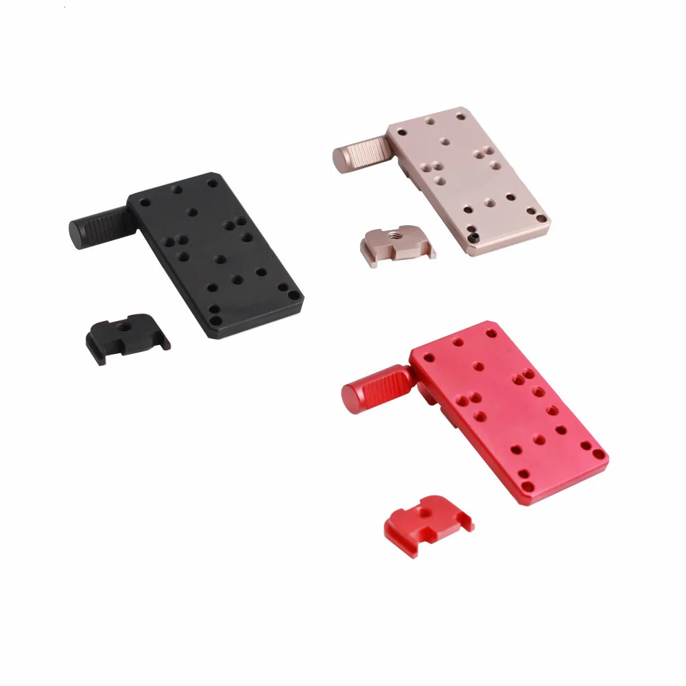 

Tactical Glock Red Dot Base Fits for RMR Red Dot Sight, Black/red/tan