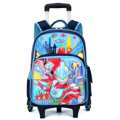 

Primary School Trolley School Bag Male 3d Anime Cartoon Student School Bag Children Backpack 2-6 Grade Large Capacity