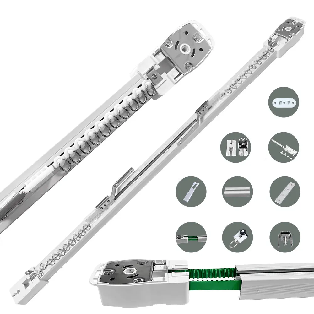 SZMYQ Customize Finished Electric Curtain Rail Track for Tuya Automatic Smart Curtain Driver Motor Alexa Smart Life App Control