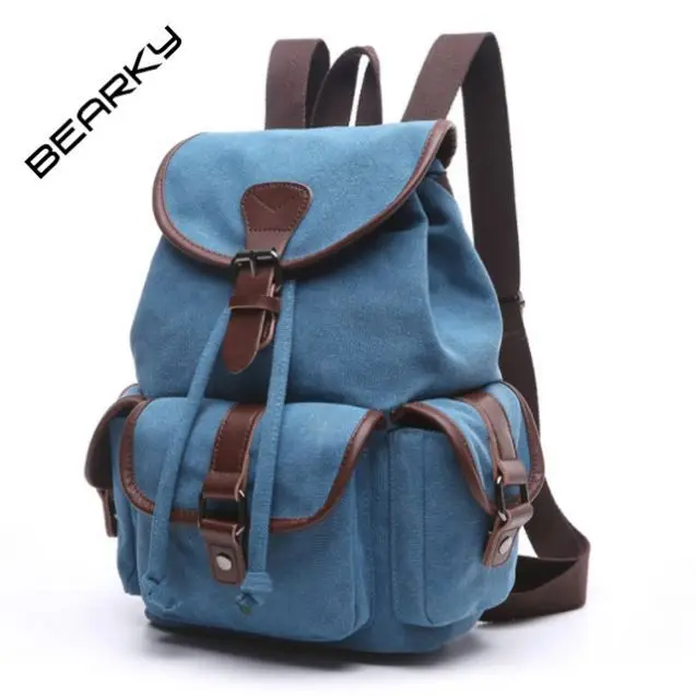 

wholesale vintage college school rucksack canvas backpack for women ladies girls