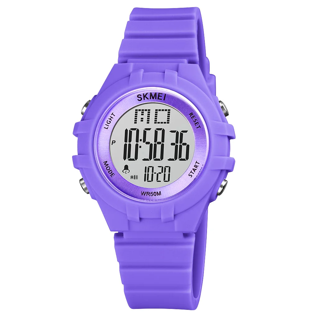 

SKMEI 1716 Children Multifunction Digital Sports Waterproof Wrist Watch Kids Alarm Date Electronic Watch Gift, Purple,pink,rose red,blue,white,black
