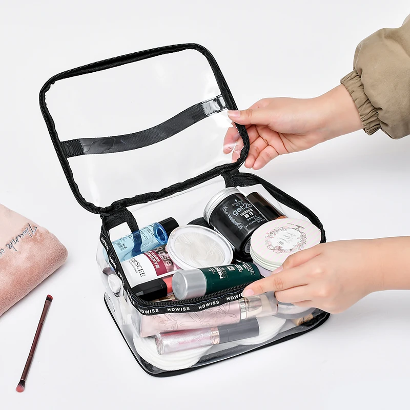 

High Quality PVC Transparent makeup bag Capacity cosmetic bag wholesale