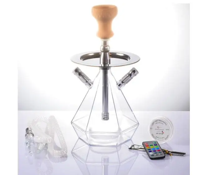 

Acrylic Shisha Smoking Hookah with 2 Hoses