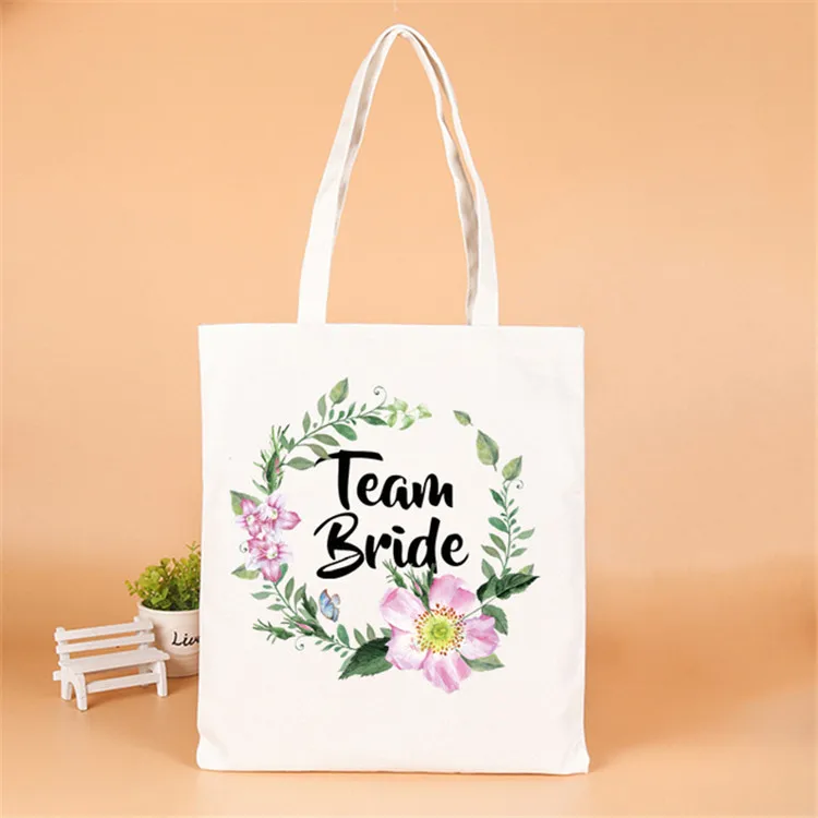 

Eco Friendly Women Makeup Shopping Tote Bag Custom Printed Logo Cotton Canvas Bag