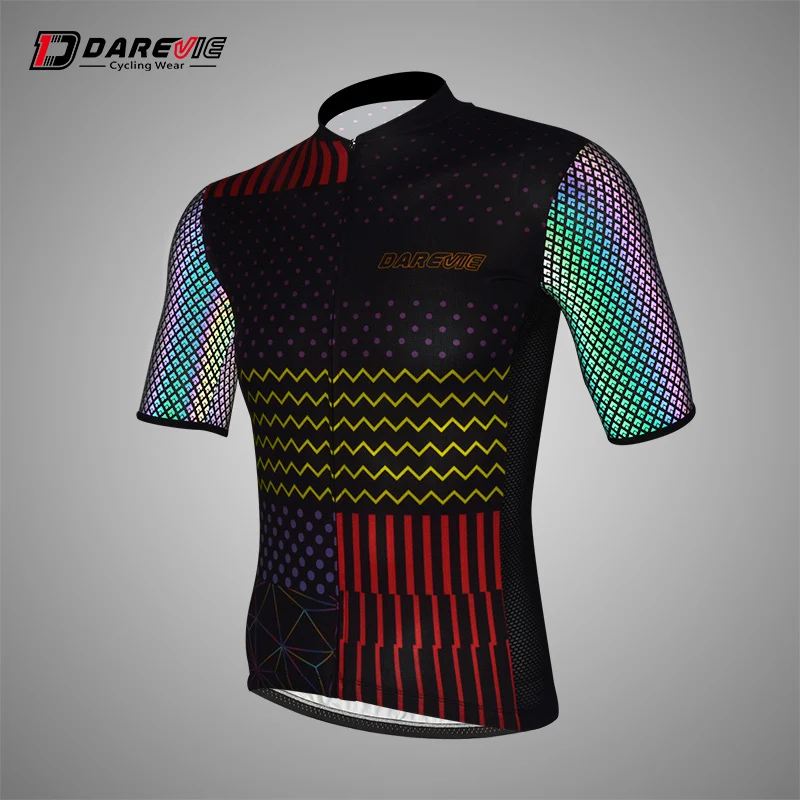 

New Developed Brilliant Cycling Jersey Custom Cycling Wear Sublimation Cycling Clothes with Colorful Reflection in Dark Men