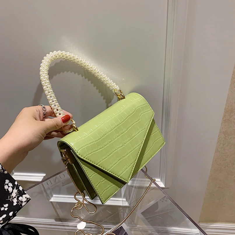 

China Factory Pearl Top Handle Pu Leather Hand Bag Women Handbags Ladies Handbag, Various