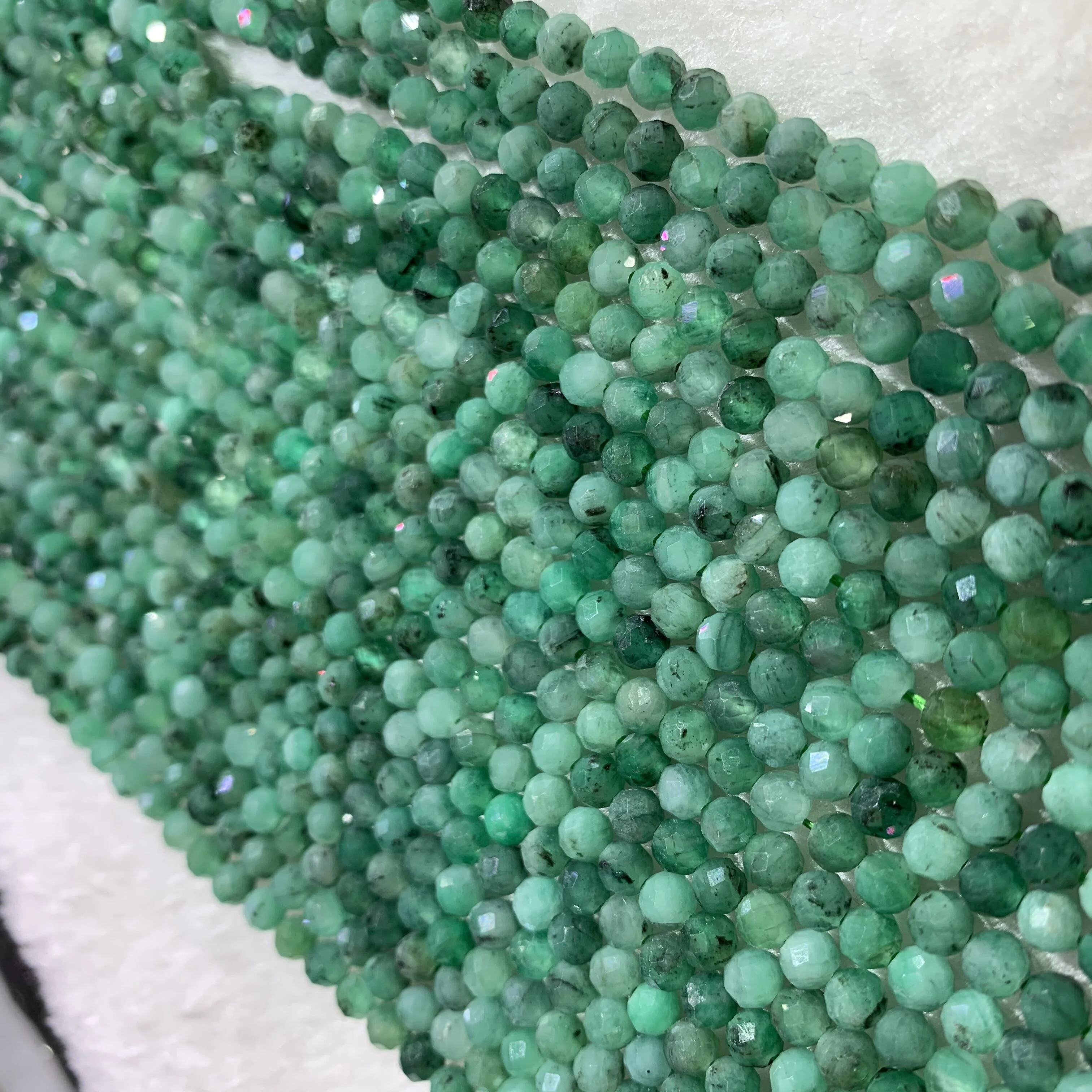 

A Grade Faceted Natural Gemstone Beads Emerald Ball Beads With Hole Drilled