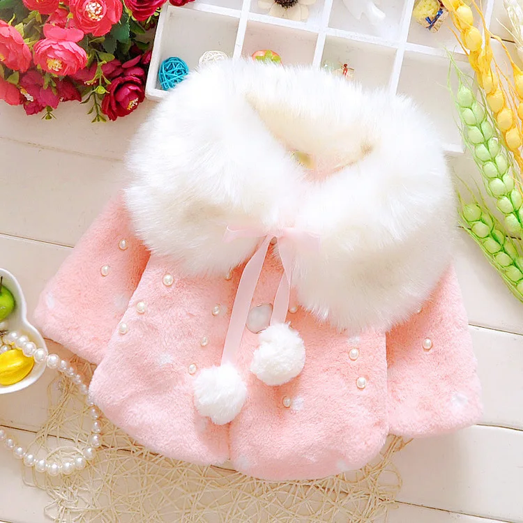 

New Cute Fleece Fur Coat Outerwear Cloak Cartoon Coat Kids Clothes Baby Girl Winter Children Jacket Clothes, Picture