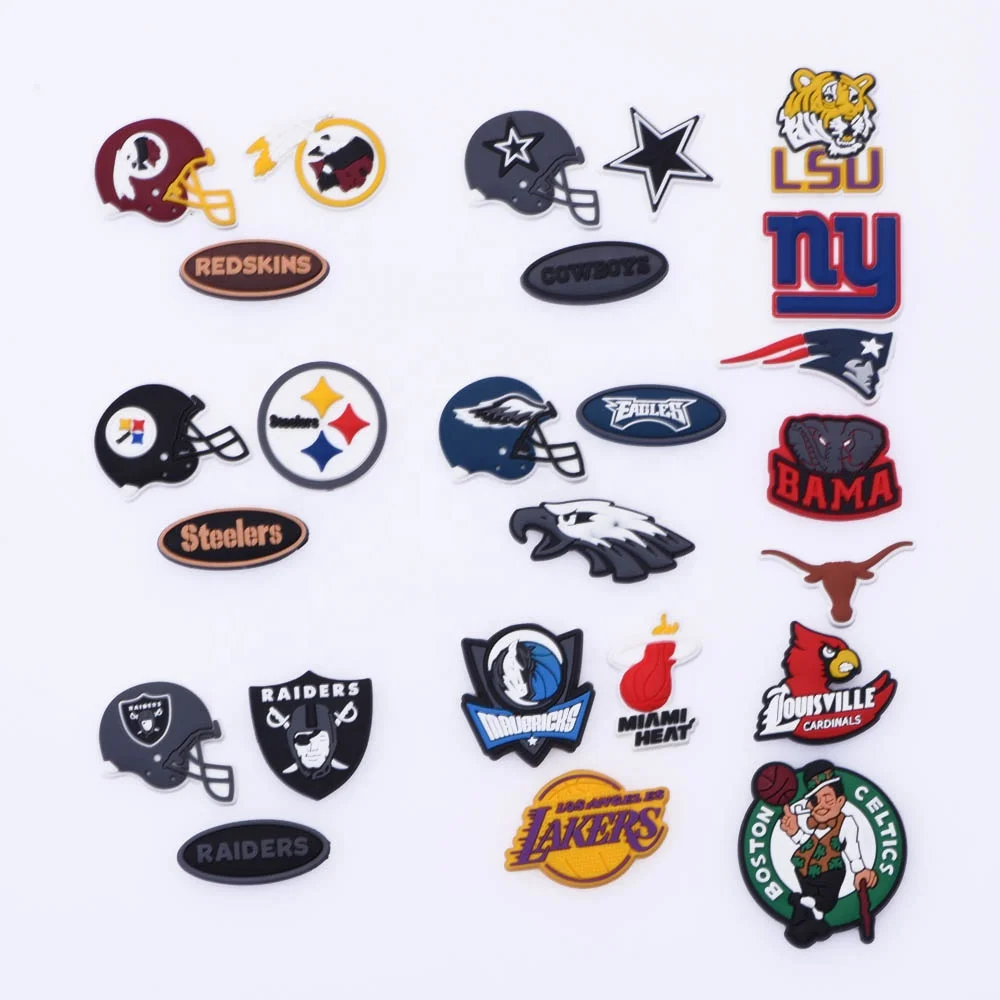 

2021 new pvc shoe charms sport jibz shoe buckle for croc shoes charms for christmas gift, Customized