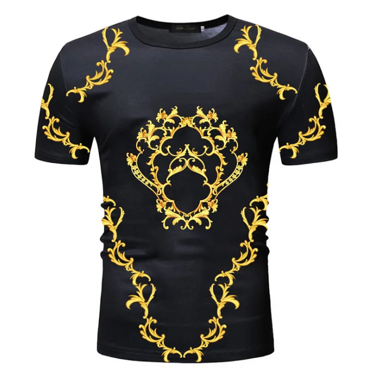 

2020 new casual summer new men's Hawaiian print short sleeve T-shirt