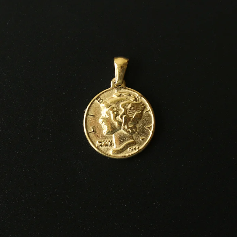 

Necklace Stainless steel plating 18K gold wholesale Casting Relief Queen Avatar Gift Party Twist chain