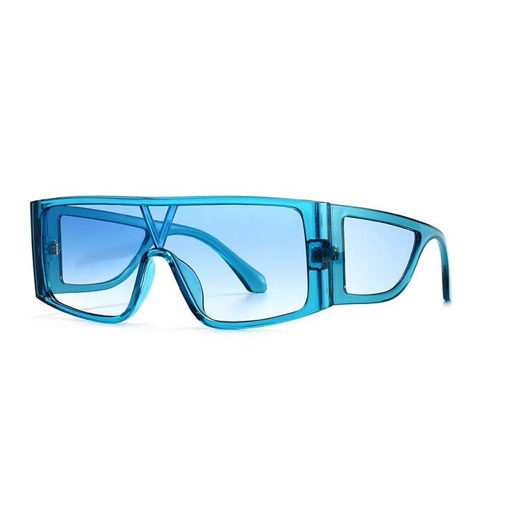 

ZHIHENG 2022 Fashion Large Frame Square Sun Glasses UV400 Shades One Piece Oversized Gradient Sunglasses For Men Women