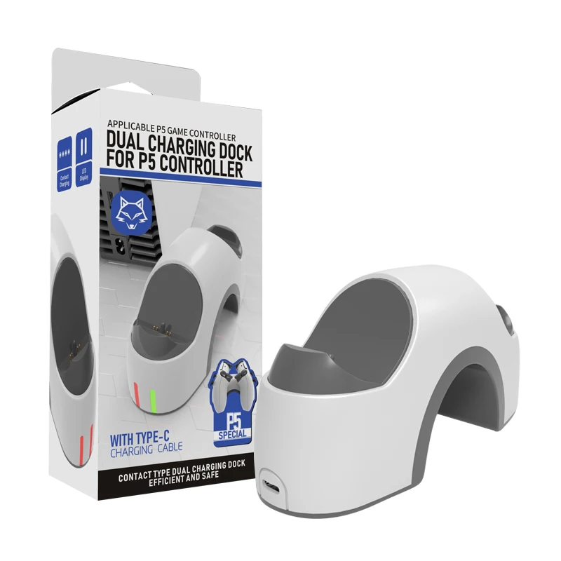 

Game Controller Dual charger Dock stand for PS5 controller charger, Black