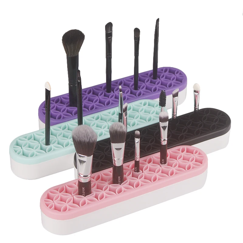 

Lohas Brush Holder Silicone Make up cosmetics holders Organizer Box Silicone Makeup Brush Holder, Customized color