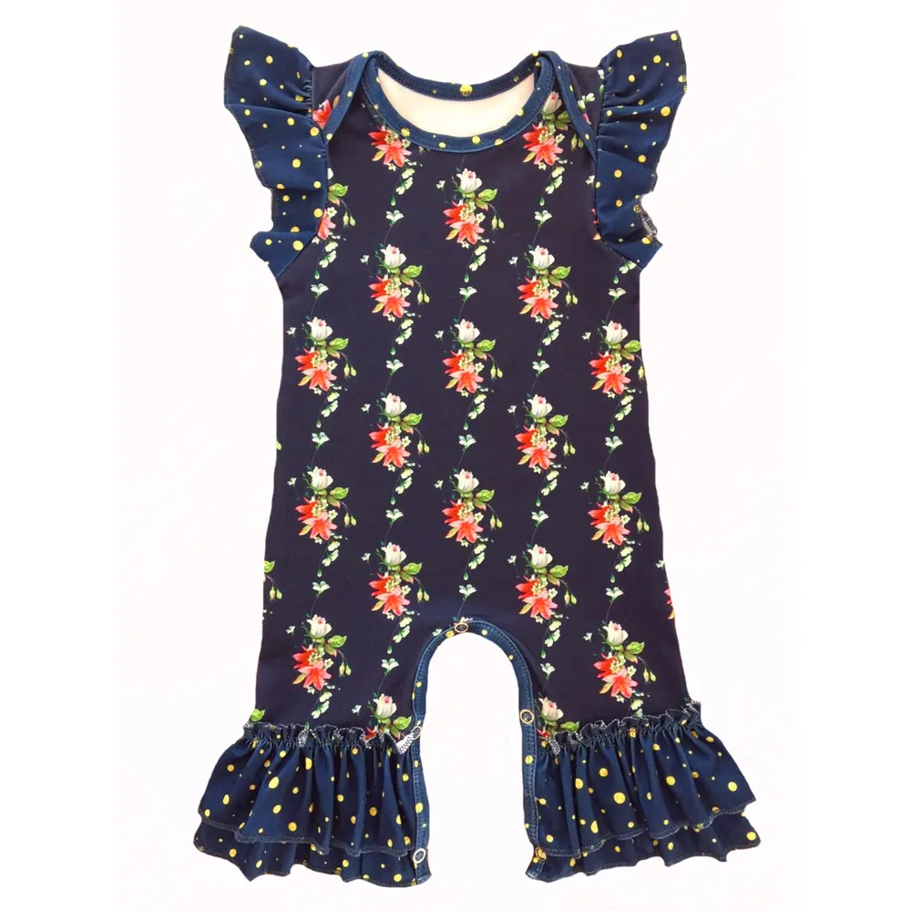 

newborn baby floral onesie romper summer infant girls bell bottom jumpsuit