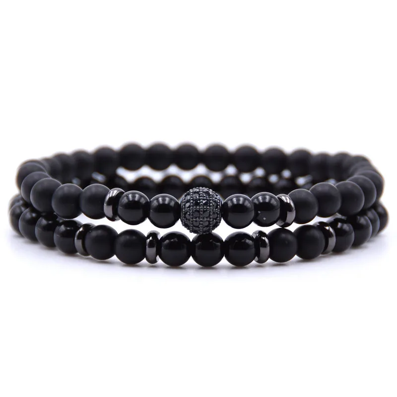 

new arrival natural stone man hand bracelet 6mm beaded bracelet handmade zircon men bracelet
