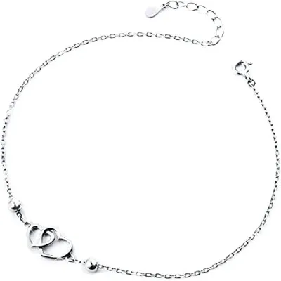 

Hot Double Heart Anklet Adjustable Foot Ankle Bracelet for Women