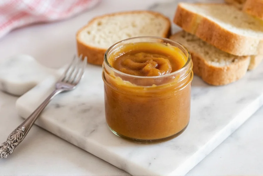 Assortment of breads and pancakes topped with cinnamon honey butter on wooden table