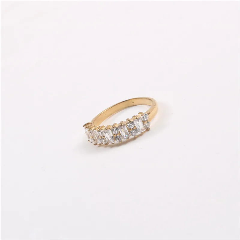 

High End Tarnish Free & Waterproof PVD Gold Plated Stainless Steel Cubic Zirconia Ring