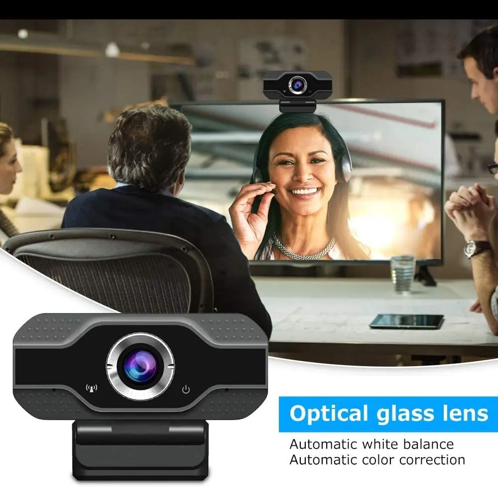 Web Cam 1080p Full HD USB Home office Camera Rotatable Video Recording with Microphone