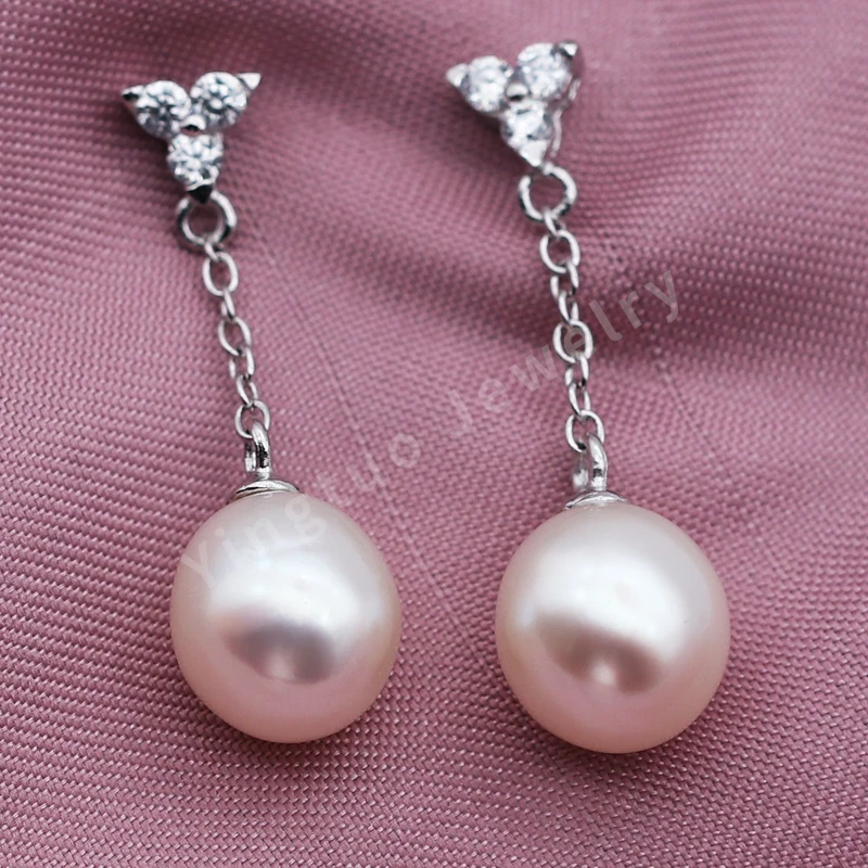 

Fashion Trendy Silver Natural Freshwater Pearl Loose Button Jewelry Pearl Earrings