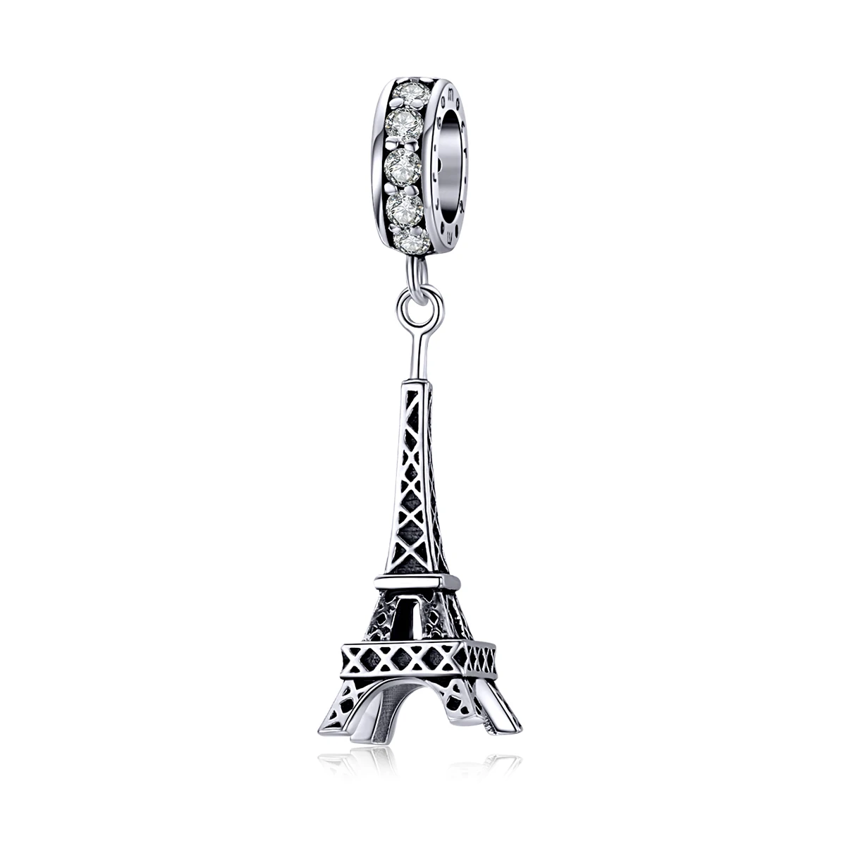 

BAMOER 925 Sterling Silver Retro Eiffel Tower Pendant Charm for Bracelet or Necklace 925 Sterling Silver Jewelry BSC154