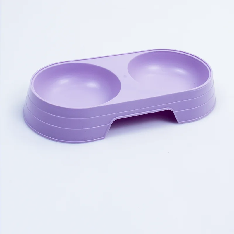 

Wholesale Retail Plastic Double Feeding Bowl For Dogs Cats Food Bowl, Colorful